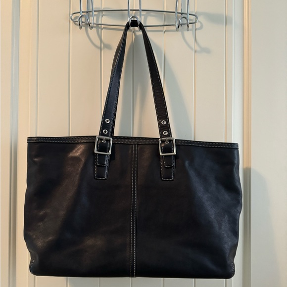 Coach Handbags - PRISTINE Coach Black Leather Tote